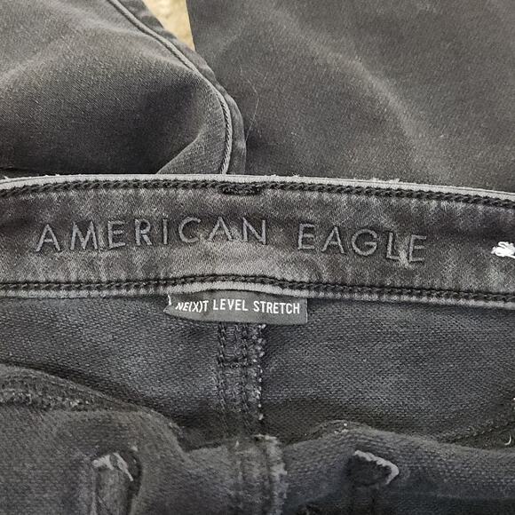 American Eagle Next Level Stretch Hi-Rise Jegging Jean Black Denim Size 4 - Picture 8 of 11